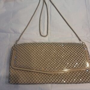 Chic Beige Clutch with Gold Detailing